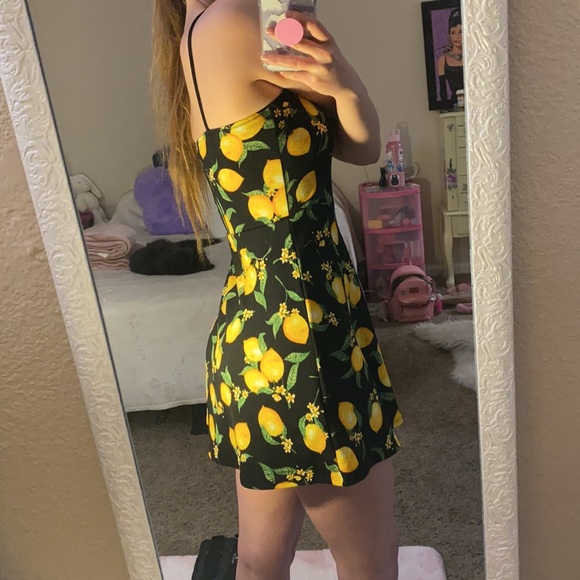 Cute Black Sun Dress w/ Lemons 🍋🖤 - Picture 3 of 10